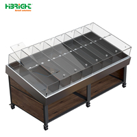 Chariot de présentation mobile spécialisé pour produits, bords résistants aux chocs, bar à salades, composants lavables, caisse à fruits en bois