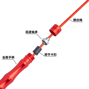 Cuerda para saltar de aleación de aluminio, 2,8 m, equipo de Fitness profesional para adultos, unisex, clásico, negro, azul cielo, rojo China - Product Image 2
