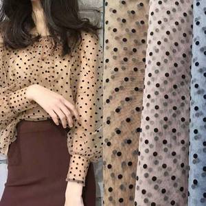 Haute qualité double Flocage points femmes robe tissu suisse <span class=keywords><strong>maille</strong></span> tessuto flocage <span class=keywords><strong>maille</strong></span> tissu - Product Image 2