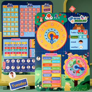 पूर्वस्कूली बच्चों के लिए मोंटेसरी शैक्षिक खिलौना सेट, पुनः प्रयोज्य पेपर स्टिकर शांत बुक कैलेंडर मौसम बोर्ड लर्निंग टॉय - Product Image 4