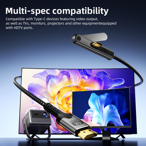 Cavo HDTV Doonjiey 4K placcato oro Type-C con supporto <span class=keywords><strong>per</strong></span> telefono 2-in-1, cavo intrecciato <span class=keywords><strong>per</strong></span> fotocamera, TV, laptop, 30Hz - Product Image 4
