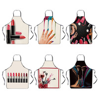 Tablier de cuisine et domestique anti-salissures, amusant, à motifs de dessins animés et d'anime, pour maquillage, rouge à lèvres et vernis à ongles, provenance transfrontalière