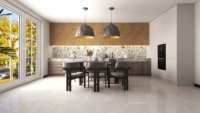 Carreaux de sol en porcelaine émaillée polie de luxe 800x800, finition brillante, design européen pour balcon de villa