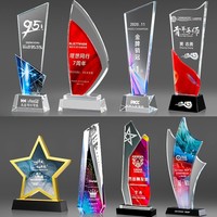 Trofeo de Cristal Transparente Personalizado con Estilo de Arte Popular y Mascota, Regalo Empresarial para Eventos Deportivos de Fútbol, Fútbol Americano y Golf