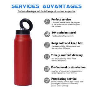 Custom 24oz Sports Water <b>Bottle</b> Flip <b>Straw</b> Tumbler Double Wall Vacuum Stainless Steel Magnetic Phone Holder Camping BPA Free - Product Image 2