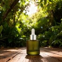 Flacon compte-gouttes en verre dépoli transparent de 30 ml (1 oz) pour cosmétiques, huiles, sérums, huiles essentielles et liquides – Finition mate