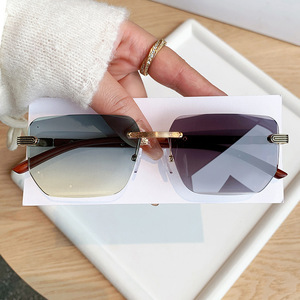 Frameless Color Changing <b>Sunglasses</b> Metal Frame UV400 Protection Unisex Street Style - Product Image 2