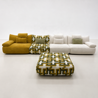 Canapé modulaire sectionnel avec ottoman - Ensemble de canapés en tissu moderne avec modules multicolores personnalisables pour salon