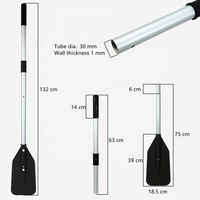 Pagaies flottantes en alliage d'aluminium pour bateaux et kayaks, pour la navigation en eaux océaniques, 140 cm