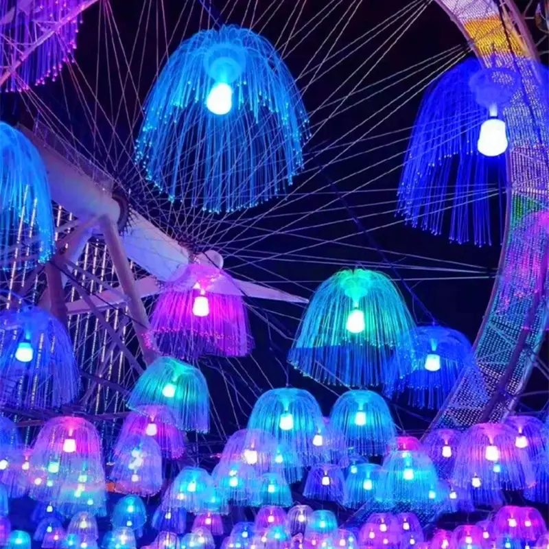 Açık dekoratif festivali gece ışık RGB denizanası ışık tatil aydınlatma