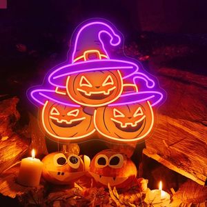 Happy Halloween Series LED Neon Light <strong>Signs</strong> Bat Skull <strong>Witch</strong> Pumpkin Lantern Pattern Decorative Lights Christmas Neon <strong>Signs</strong> - Product Image 2