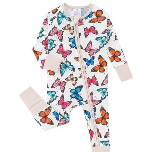 Ropa <span class=keywords><strong>de</strong></span> Casa para Bebés <span class=keywords><strong>de</strong></span> Fibra <span class=keywords><strong>de</strong></span> Bambú, <span class=keywords><strong>Mono</strong></span> con Cierre <span class=keywords><strong>de</strong></span> Doble Cremallera y Estampado <span class=keywords><strong>de</strong></span> Mariposas, Fácil <span class=keywords><strong>de</strong></span> Cambiar - Product Image 1