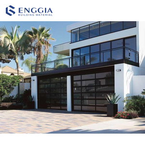 ENGGIA <span class=keywords><strong>Porte</strong></span> <span class=keywords><strong>de</strong></span> <span class=keywords><strong>garage</strong></span> automatique combinée noire en verre dépoli en alliage d'aluminium personnalisée pour <span class=keywords><strong>porte</strong></span> <span class=keywords><strong>de</strong></span> <span class=keywords><strong>garage</strong></span> moderne <span class=keywords><strong>de</strong></span> villa - Product Image 1