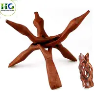 حامل على شكل حيوانات, حامل خشبي عتيق منحوت من 3 أشكال ، صناعة هندية قابلة للطي