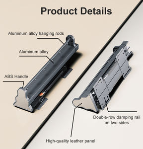 HNOSS Porte-pantalon coulissant en aluminium gris pour armoire à vêtements suspendus coulissants - Product Image 6