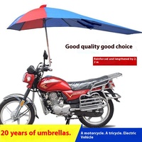 Paraguas de Motocicleta Manual para Hombre, 125 cm, Moderno, de Aleación de Aluminio, con Mango de Plástico Recubierto de Negro, Totalmente Desmontable, Engrosado e Impermeable