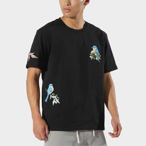 Camiseta de Lujo para Hombre de Alta Calidad al por Mayor, Camiseta Gruesa de Cuello Redondo 100% Algodón, Camiseta Oversize con Gráficos Personalizados y Bordados - Product Image 3