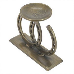 Brass Antique Finished Horse Stirrup Candle Stand Cast Aluminium Elegant Equestrian Candle <b>Holder</b> Holiday & Christmas Parties - Product Image 1
