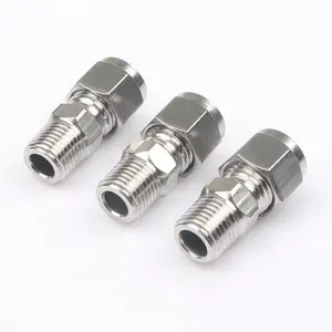 1/2 BSPT NPT Stainless Steel Tube Fitting Inoxidable Union Instrument Fitting Swagelok Male Connector Union Compression Fitting