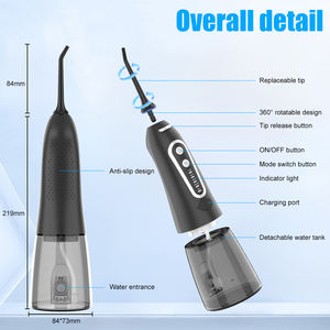 300ML Wassertank 6 Jet Tips Mund dusche Wiederauf ladbare Kabel IPX7 Wasserdichte Zahn reinigung Zahn wasser flosser - Product Image 6