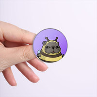 1 Pezzo Spilla Rotonda Personalizzata con Stampa, Prezzo all'Ingrosso, con Motivi Cartoon, Citazioni Ispirazionali, Figure di Animali e Piante, Bandiere, Bande e Distintivi Medici