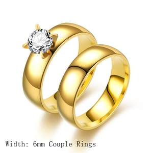 Модные и элегантные парные кольца с позолотой 18 карат. Модные украшения для вечеринок, свадеб и фестивалей. - Product Image 3