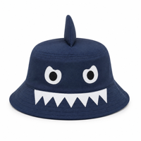 Chapeau Bob Requin Bleu Marine avec Yeux et Dents de Requin pour Usage Décontracté en Extérieur, Pêche et Voyage, Unisexe
