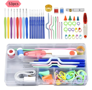 Kit de 53 Piezas de Agujas de Ganchillo Mágicas, Nuevas Herramientas para Tejer Suéteres, 16 Tamaños de Agujas de Ganchillo para Manualidades, Compra al por Mayor para Revender - Product Image 1