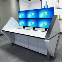 Station de travail informatique en gros d'usine Centre de commande de sécurité Console de surveillance Bureau Mobilier commercial Bureau de bureau