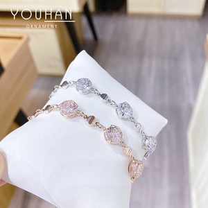 Bracciale alla Moda in Stile Coreano con Diamanti e Placcatura in Oro Rosa, Gioiello Raffinato per Donna, <span class=keywords><strong>Regalo</strong></span> per Coppie - Product Image 2