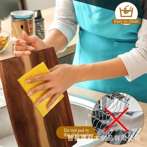 Wooden Deli Board With Handle Rectangle Acacia Cutting Board For <b>Kitchen</b> Party Steak Plate - Product Image 2