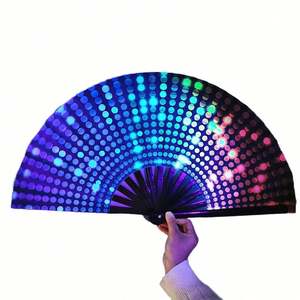 Abanico Plegable Personalizado de 13 Pulgadas con Luz UV, Abanico Grande para Discoteca, Ideal para Fiestas Rave - Product Image 2