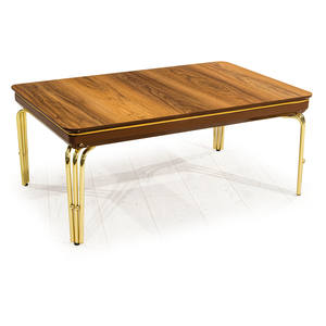 Mesa de centro moderna con superficie de mármol y base de metal para sala de estar, mesa decorativa para el hogar - Product Image 3