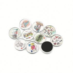 Wholesale Custom Glass <b>Fridge</b> Magnet Set Magnetic 3D Sticker in Round Shape - Product Image 5