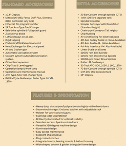 Centre d'usinage vertical haute précision VM 640 pour fraisage, perçage, taraudage et usinage industriel de métaux par commande numérique avancée - Product Image 5