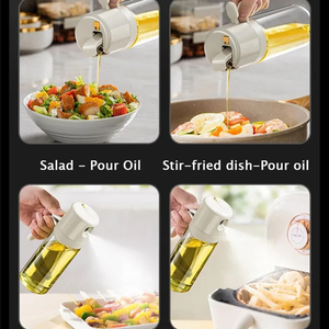 Bouteille pulvérisateur d'huile en verre 550 ml 2-en-1, verseur et pulvérisateur, pour fitness, perte de poids, camping, barbecue, vinaigre, sauces, ustensiles de cuisine - Product Image 4