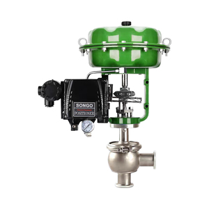 Vanne de régulation sanitaire pneumatique à angle PN32 en acier inoxydable 316 à membrane simple avec commande 4-20 mA - Product Image 6
