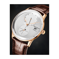 Montres automatiques en acier avec affichage de la date et petite seconde, conception d'usine et personnalisation par lots, pour marque privée