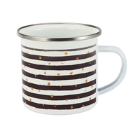Mug à café en émail de qualité supérieure, personnalisé, simplicité classique, avec revêtement par sublimation