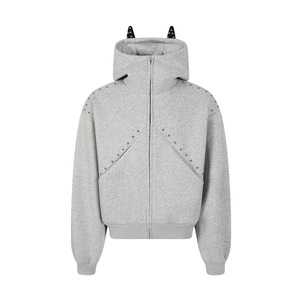 Sudadera con Capucha y Cuello Alto con Orejas de Gato para Hombre, Estilo Urbano Oscuro, para Otoño, con Cierre de Cremallera - Product Image 6