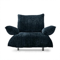 Canapé Cloud Petal en tissu chenille, dossier surdimensionné avec coussins, accoudoirs droits, assise profonde, style mid-century moderne, en bois, pour salon
