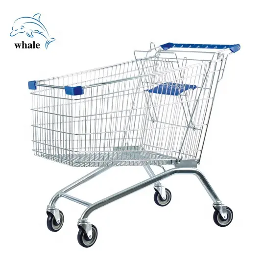 Convenience Store Trolley Shop 4 Inch PU Caster Supermarket Grocery Shopping Carts Trolley European Shopping Trolley