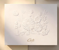 Boîte à bijoux de luxe avec gaufrage floral en relief, boîte d'emballage magnétique à rabat avec logo estampé à chaud en or, Boite Cadeau