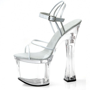 Cristal talon grossier plate-forme danseuse exotique 18 cm pôle danse modèle gothique Sexy talons hauts femmes grande mode sandales chaussures - Product Image 3