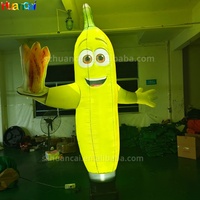 Gloeiende Opblaasbare Banaan Man Cartoon Opblaasbare Pop Custom Size Logo Opblaasbare Lucht Danser Banaan Voor Fruit Winkel Promotie