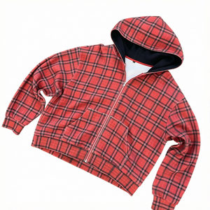 Sweat-shirt à capuche zippé en tricot gaufré pour homme, style streetwear vintage, pour l'automne et l'hiver - Product Image 1