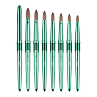USA Offre Spéciale 100% Pure Kolinsky Cheveux Serti Rond Ongles Pinceau Manucure Poudre Ongles Brosse Acrylique Kolinsky Pinceaux