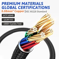 Cable de Diagnóstico Adaptador Hembra Universal OBD/OBD2 para Amplificador Garfour Serie 1.5, 5 Pines, 16 Pines, Aislamiento de PTFE, Automotriz