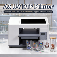 Imprimante UV DTF A3 de bureau avec laminateur à froid séparé pour la personnalisation de tasses et de bouteilles, idéale pour les petites entreprises