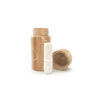 Fil dentaire en soie naturelle saveur menthe, emballage tube en bambou, source directe usine, personnalisable, fil doux pour gencives sensibles - Product Image 5